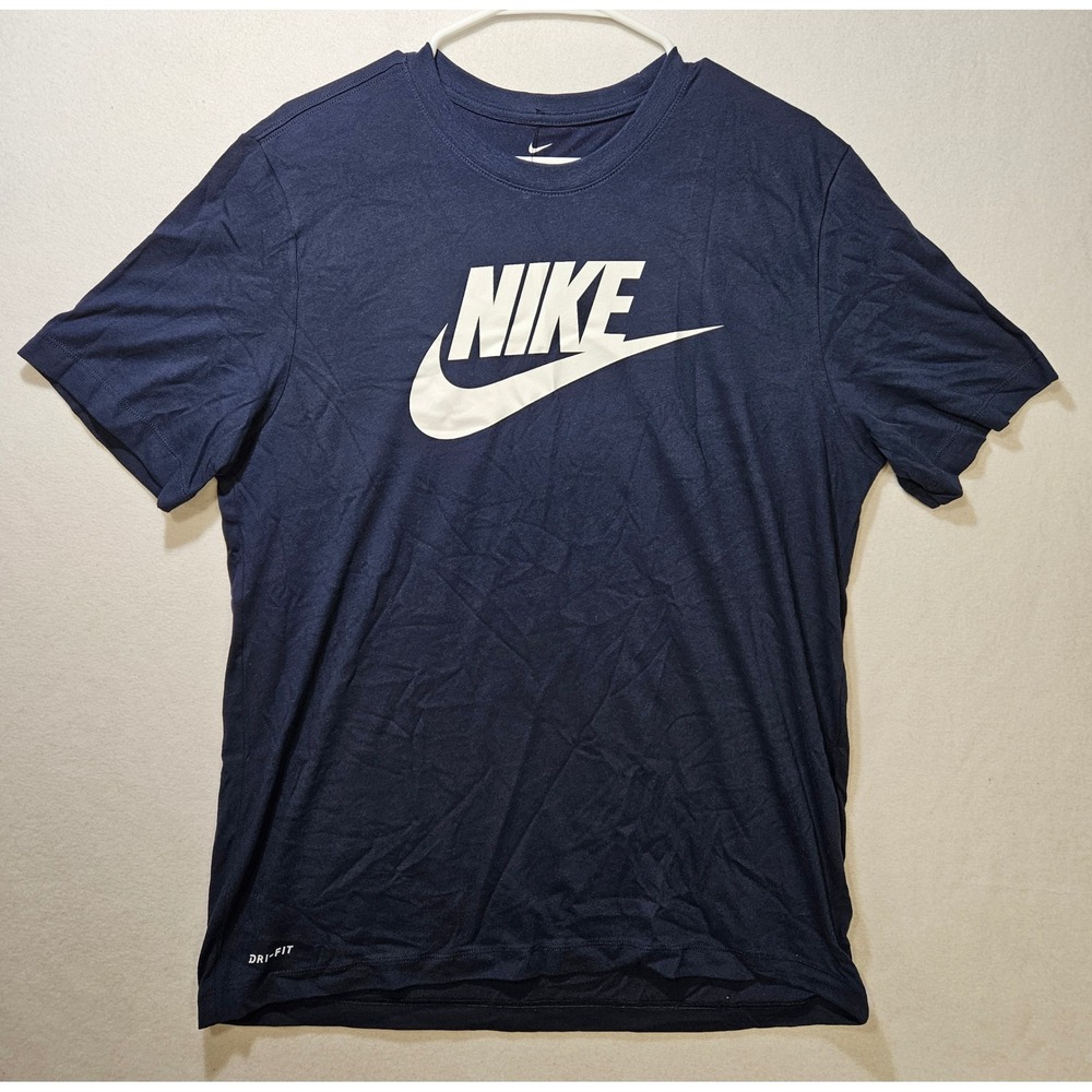 Nike Legend Swoosh Logo Graphic T-Shirt, Navy Blue/Wht, Men's LG, BV1919, Unused - Picture 1 of 8
